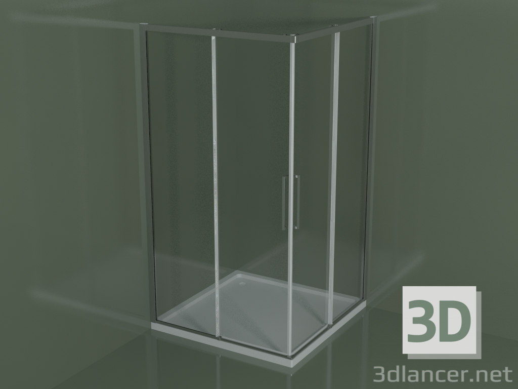 3D modeli Duş kabini ZA + ZA 110, köşe duş tekneleri için sürgülü kapılı - önizleme
