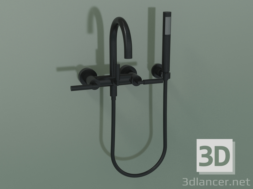 3d model Wall-mounted bath mixer with hand shower (25 133 882-33) - preview
