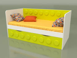 Sofa bed for children with 1 drawer (Lime)