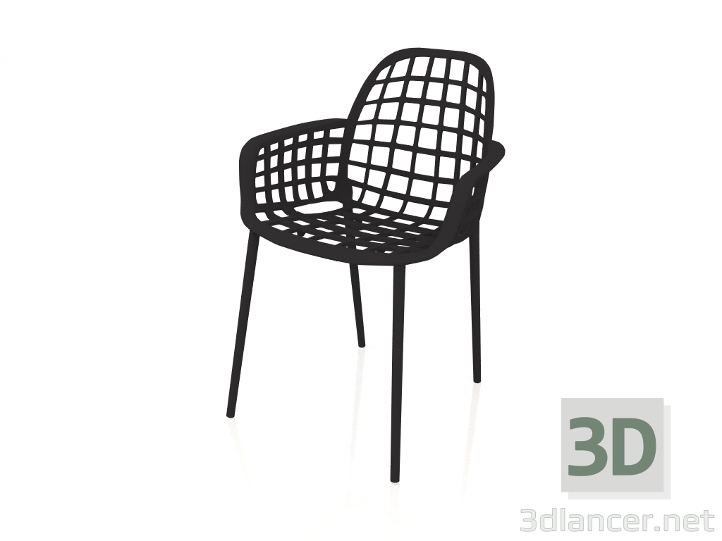 Modelo 3d Cadeira de jardim Albert Kuip (preta) - preview