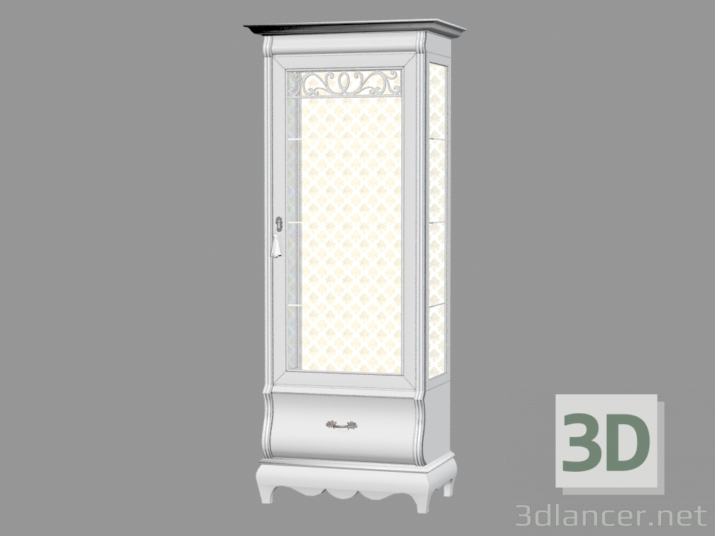 modèle 3D armoire porte simple avec compartiment MD417 - preview