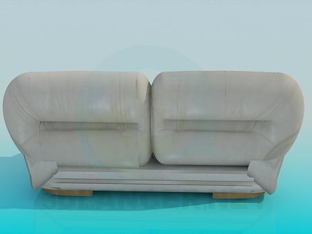 3d model Gray sofa - preview 3d model Gray sofa - preview