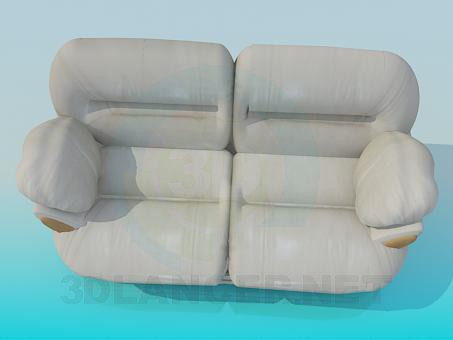 3d model Gray sofa - preview 3d model Gray sofa - preview