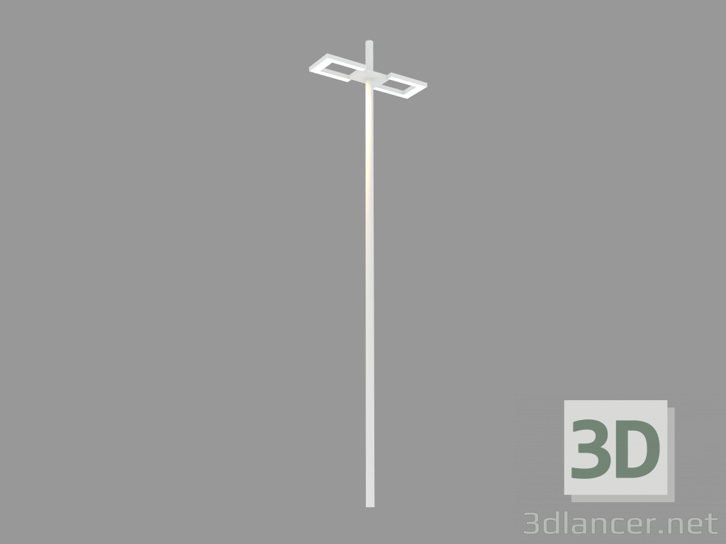 modello 3D Lampione OUTLINE FLOOD (S3105W (2x) + accessorio S3045 + palo S2843 h3500mm) - anteprima