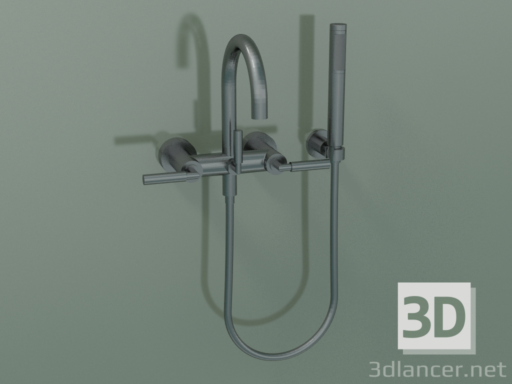 3d model Wall-mounted bath mixer with hand shower (25 133 882-99) - preview