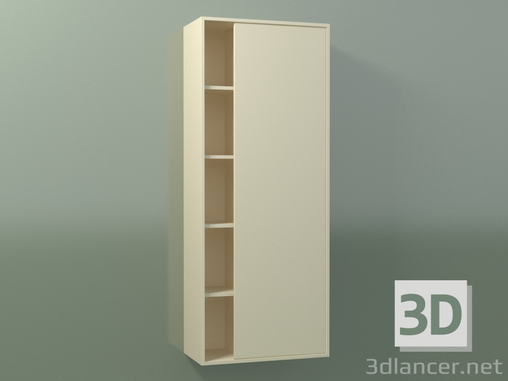 3d model Armario de pared con 1 puerta derecha (8CUCDСD01, Bone C39, L 48, P 24, H 120 cm) - vista previa