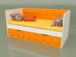 Sofa bed for a child with 1 drawer (Mango)