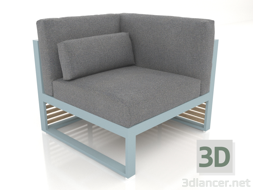 modèle 3D Canapé modulable section 6 droite, dossier haut (Bleu gris) - preview