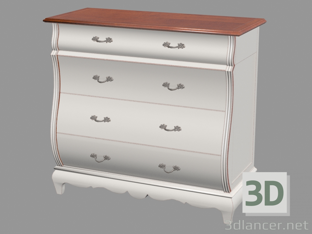 3d model Chest of drawers with four drawers MD421 - preview