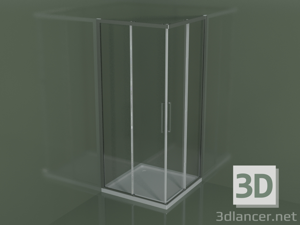 3D modeli Duş kabini ZA + ZA 90, köşe duş tekneleri için sürgülü kapılı - önizleme