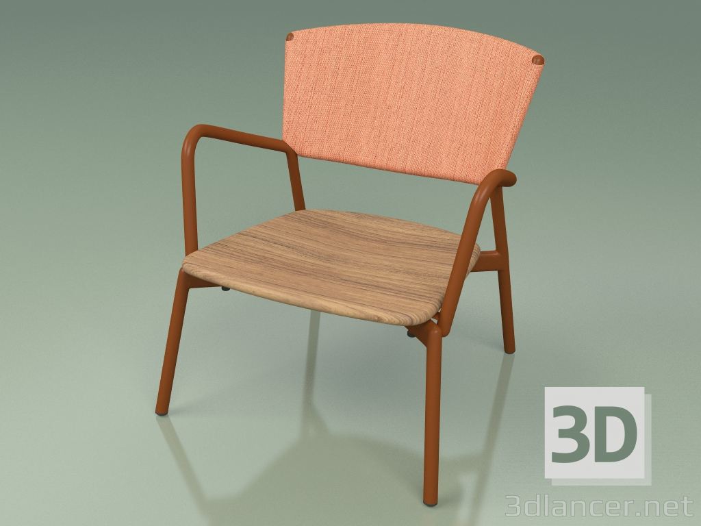 modèle 3D Chaise 027 (Métal Rouille, Batyline Orange) - preview
