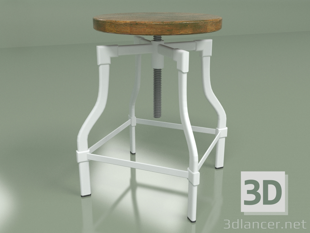 3d model Stool Machinist (white) - preview