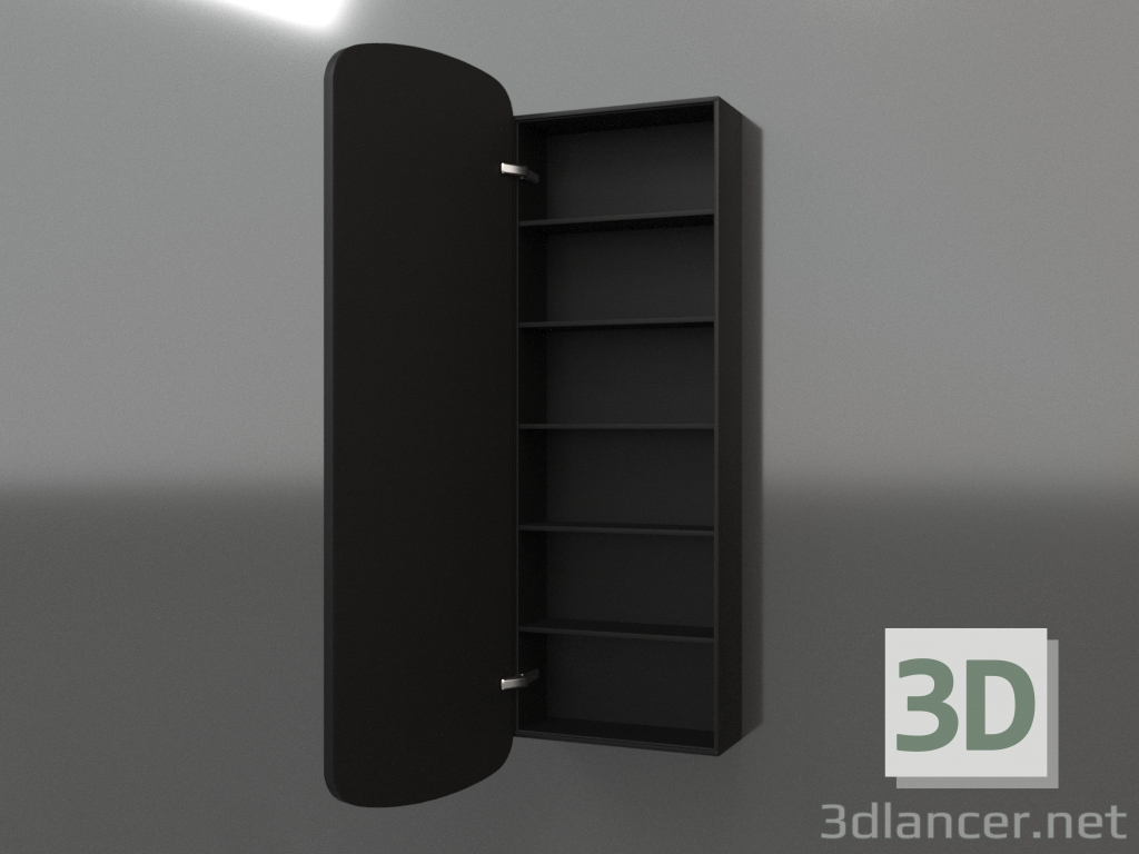 modello 3D Specchio (con cassetto a giorno) ZL 17 (460x200x1500, legno nero) - anteprima