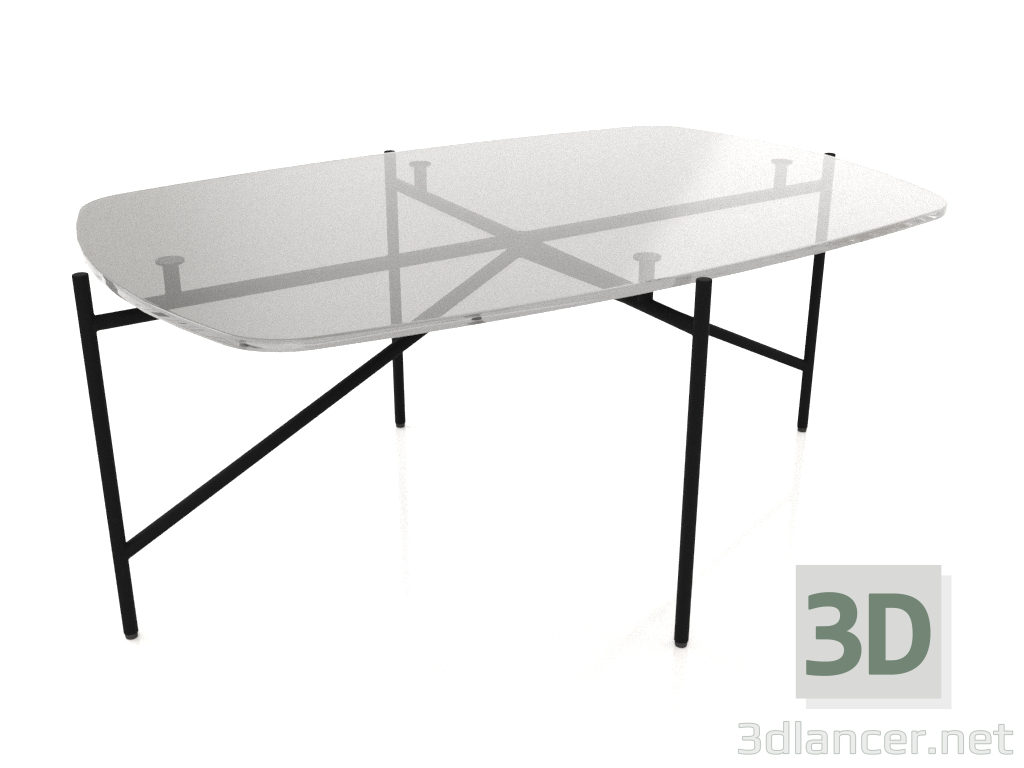 3D Modell Niedriger Tisch 90x60 mit Glasplatte - Vorschau