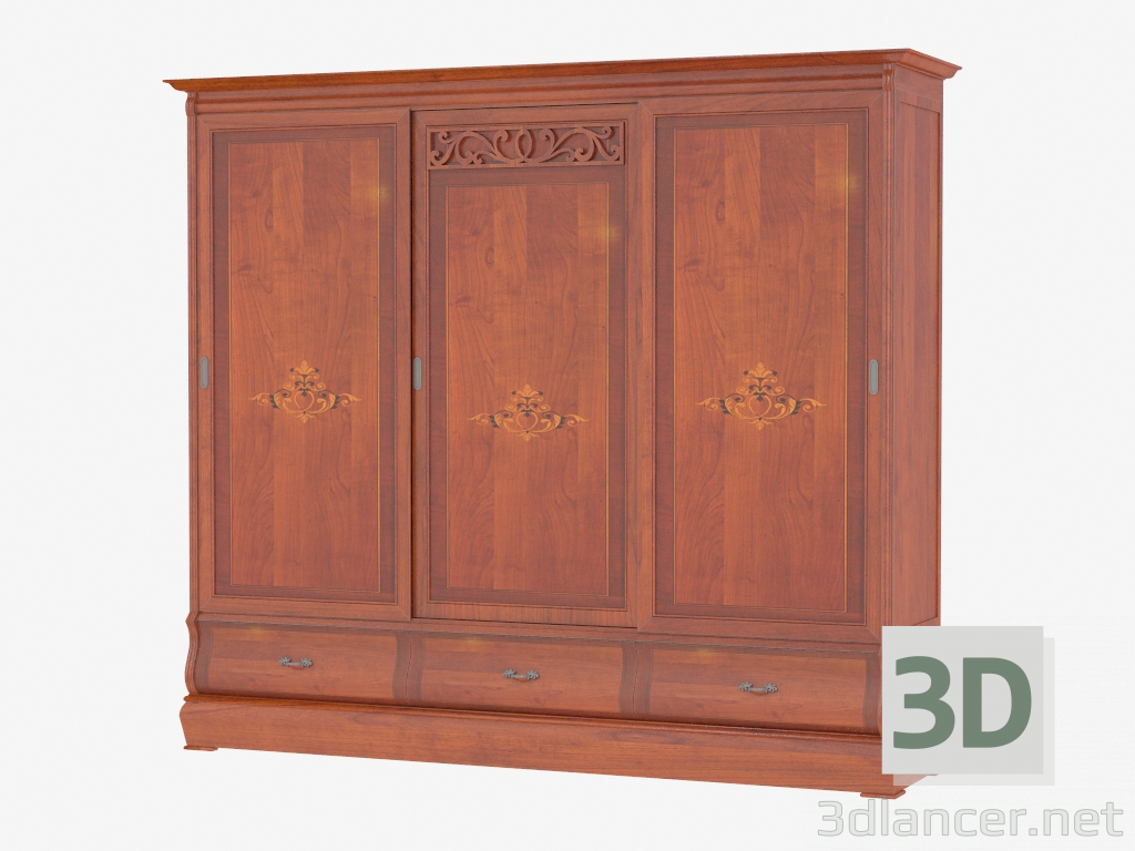 3d model Three-door wardrobe with three drawers MD426 - preview