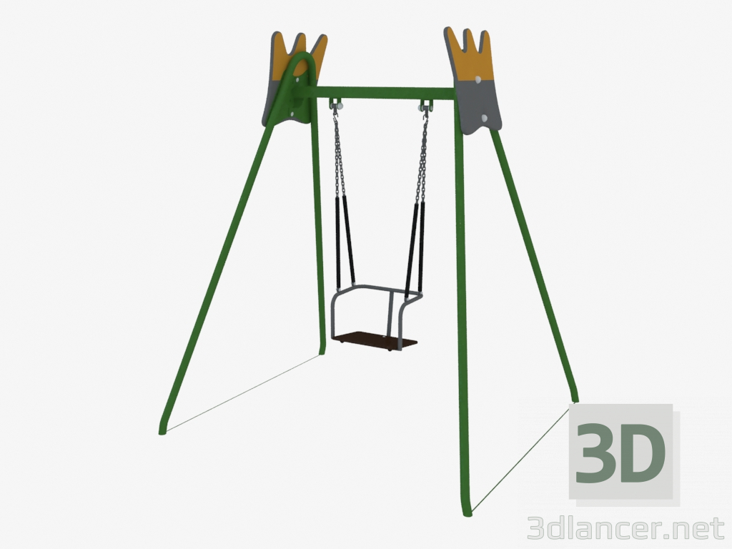 3D Modell Schaukel für Kinderspielplätze (6415) - Vorschau
