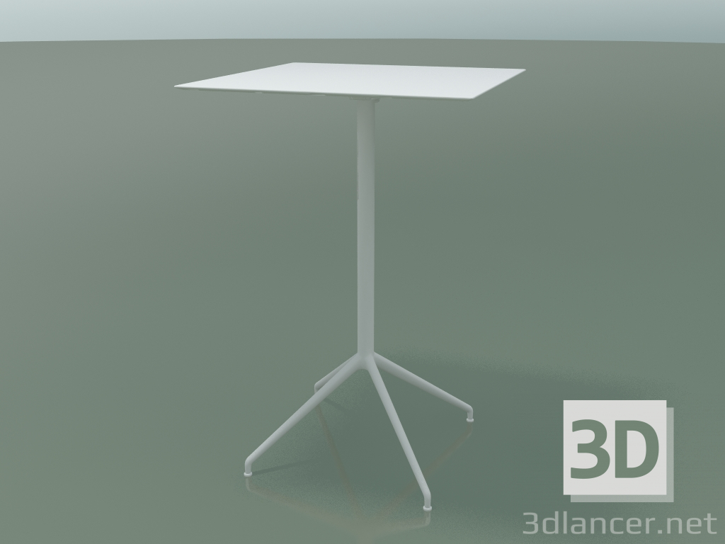 3D Modell Quadratischer Tisch 5748 (H 103,5 - 69 x 69 cm, ausgebreitet, Weiß, V12) - Vorschau
