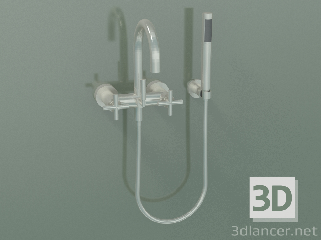 3d model Wall-mounted bath mixer with hand shower (25 133 892-06) - preview