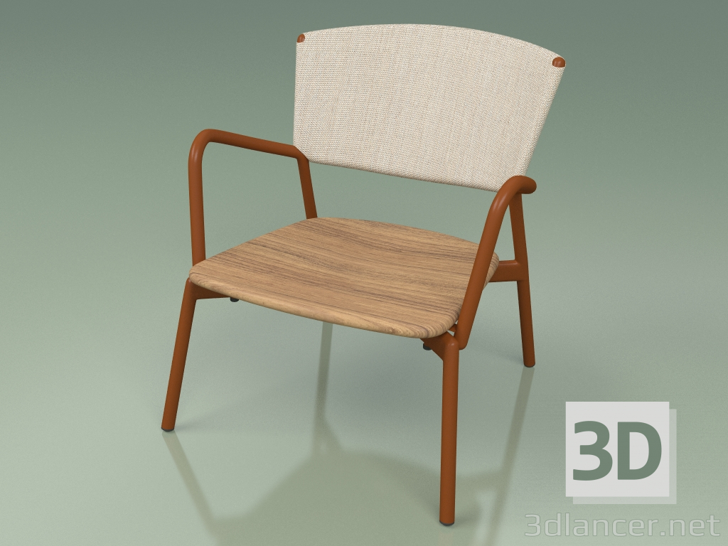 modèle 3D Chaise 027 (Métal Rouille, Batyline Sable) - preview