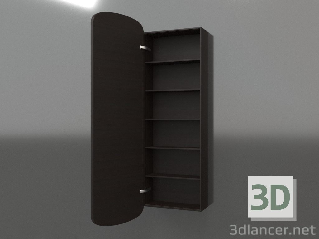 3d model Mirror (with open drawer) ZL 17 (460x200x1500, wood brown dark) - preview