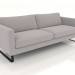 Modelo 3d Sofá de 3 lugares (pernas de metal, tecido) - preview