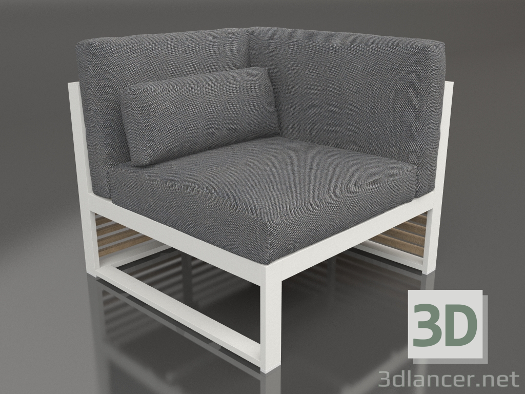 modèle 3D Canapé modulable, section 6 droite, dossier haut (Gris Agate) - preview