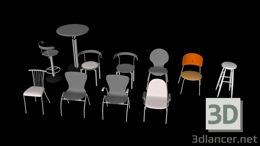 3d модель стулья – превью