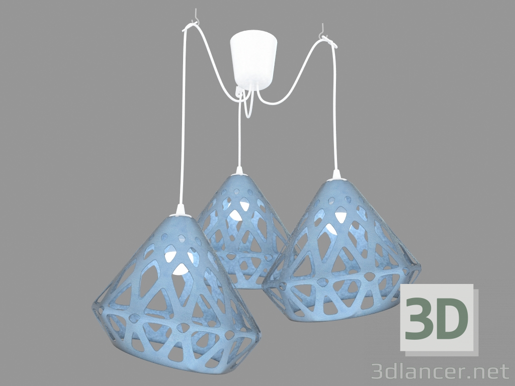3d model Luz colgante (azul) - vista previa