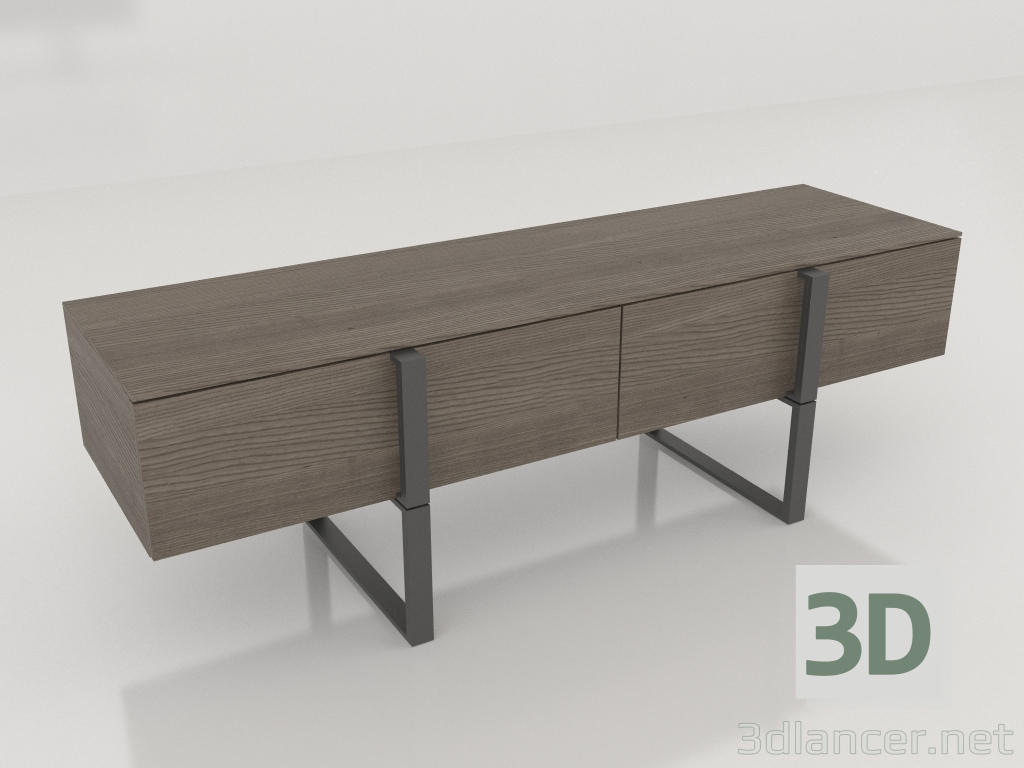 3d model TV stand (dark) - preview