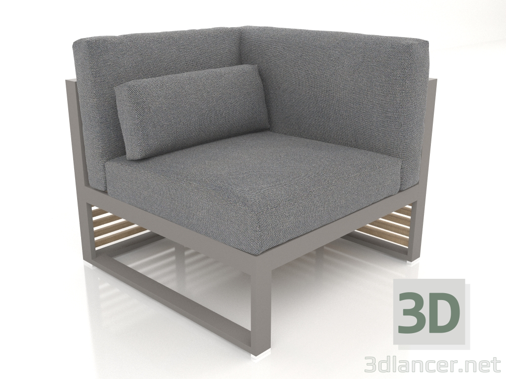 3D modeli Modüler kanepe, sağ bölüm 6, yüksek arkalık (Kuvars grisi) - önizleme