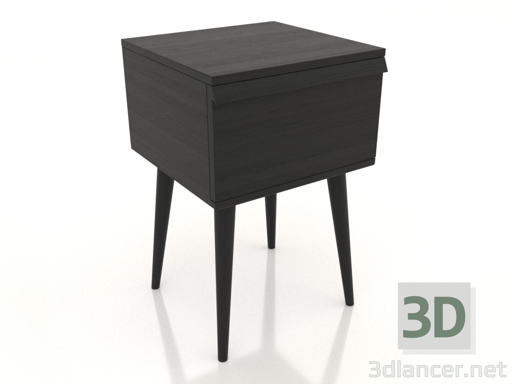 modello 3D Comodino STAND 400x400 mm (nero RAL 9005) - anteprima