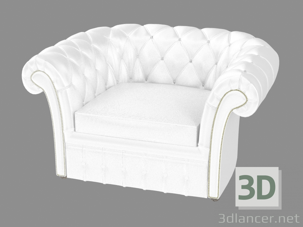 3d модель Кресло кожаное в классическом стиле Casper – превью
