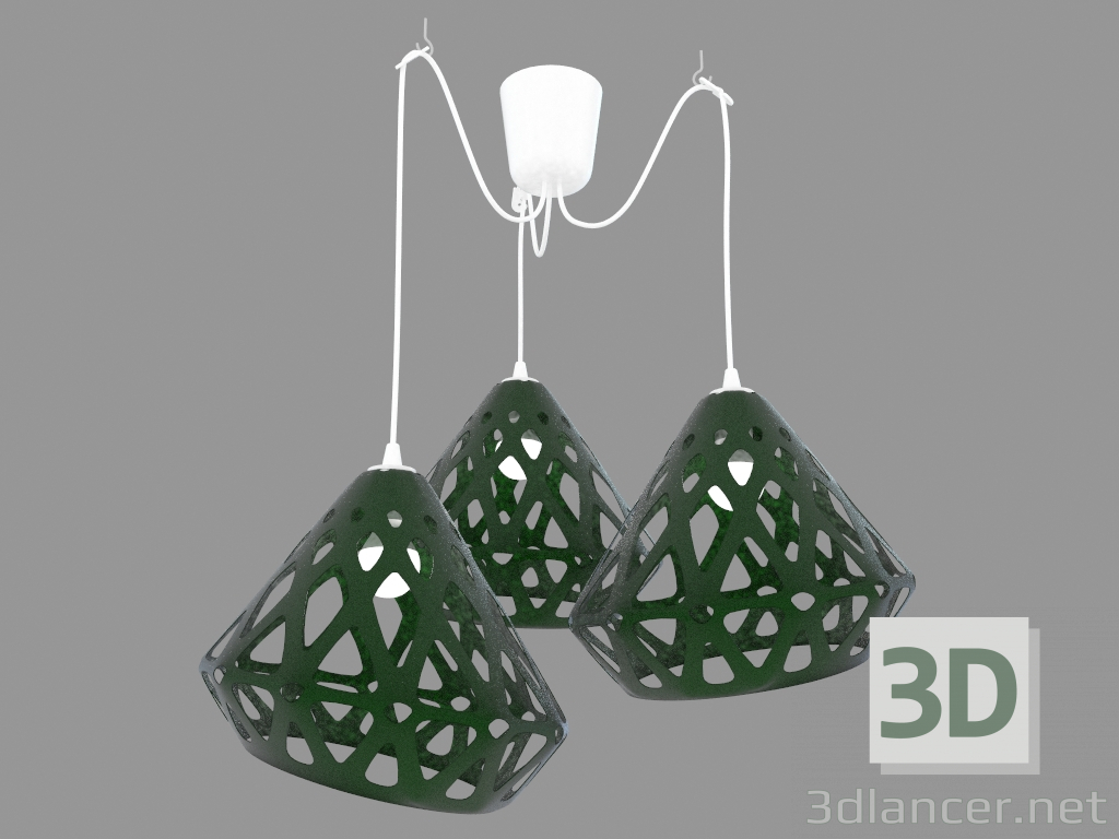 3d model Lámpara colgante (drk verde) - vista previa