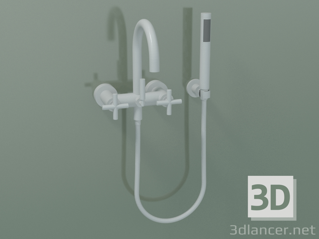 3d model Wall-mounted bath mixer with hand shower (25 133 892-10) - preview