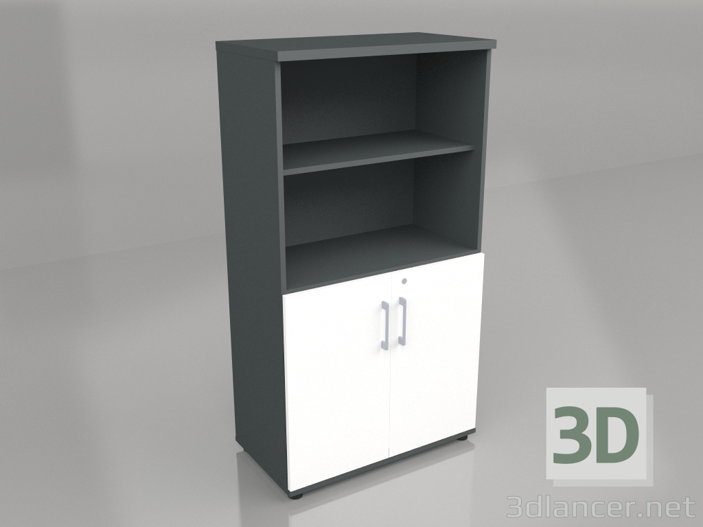 modèle 3D Demi-bibliothèque Standard A4404 (801x432x1481) - preview