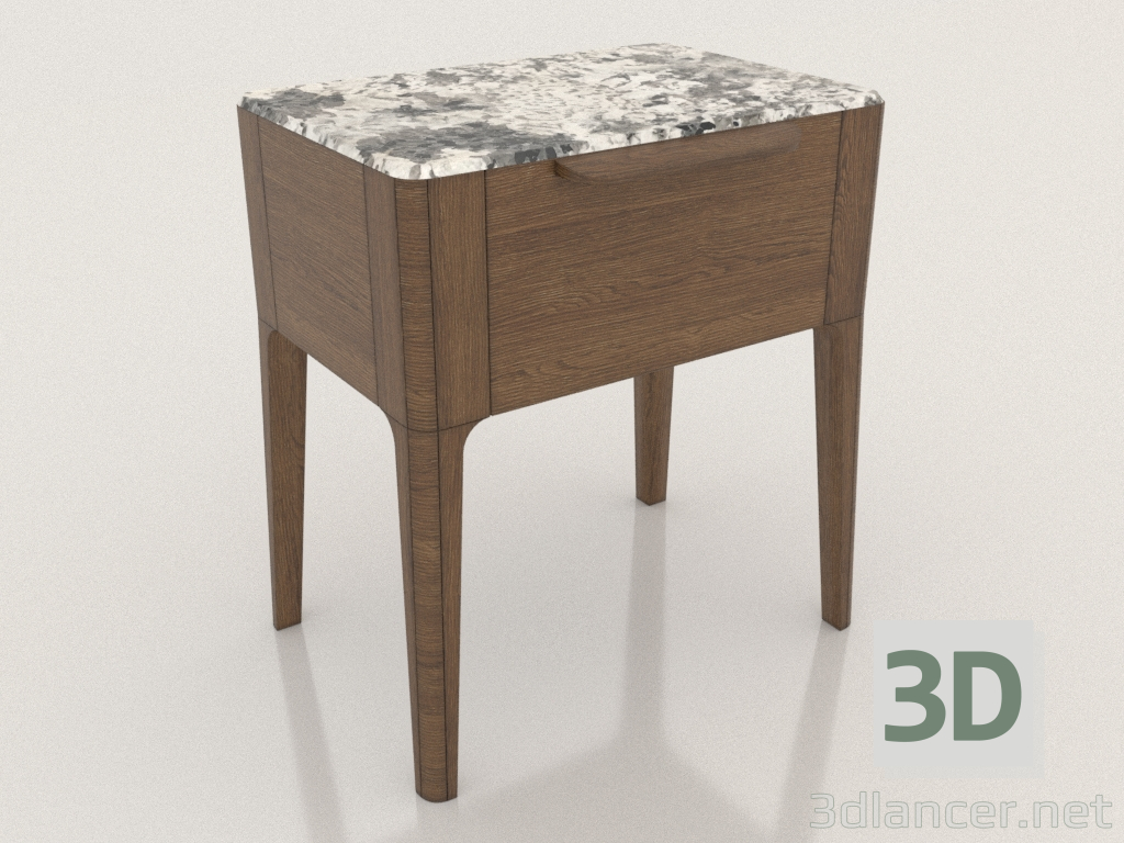 3 डी मॉडल बेडसाइड टेबल (भूरा) - पूर्वावलोकन