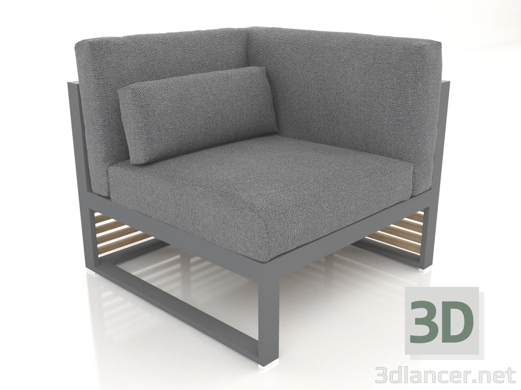3d model Modular sofa, section 6 right, high back (Anthracite) - preview