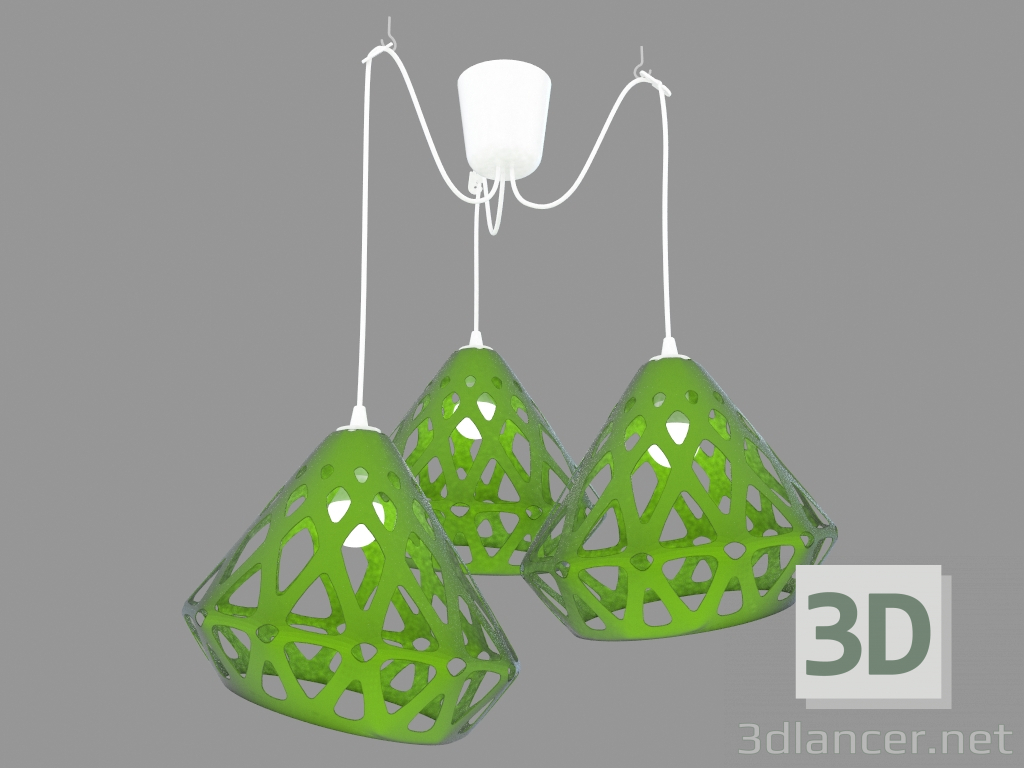 3 डी मॉडल लटकन लैंप (हरा) - पूर्वावलोकन