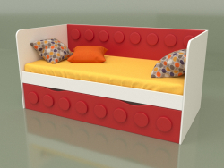 Sofa bed for children with 1 drawer (Chili)