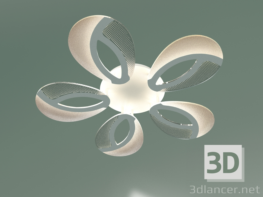 modello 3D Lampadario a soffitto Flake 90140-5 (bianco) - anteprima