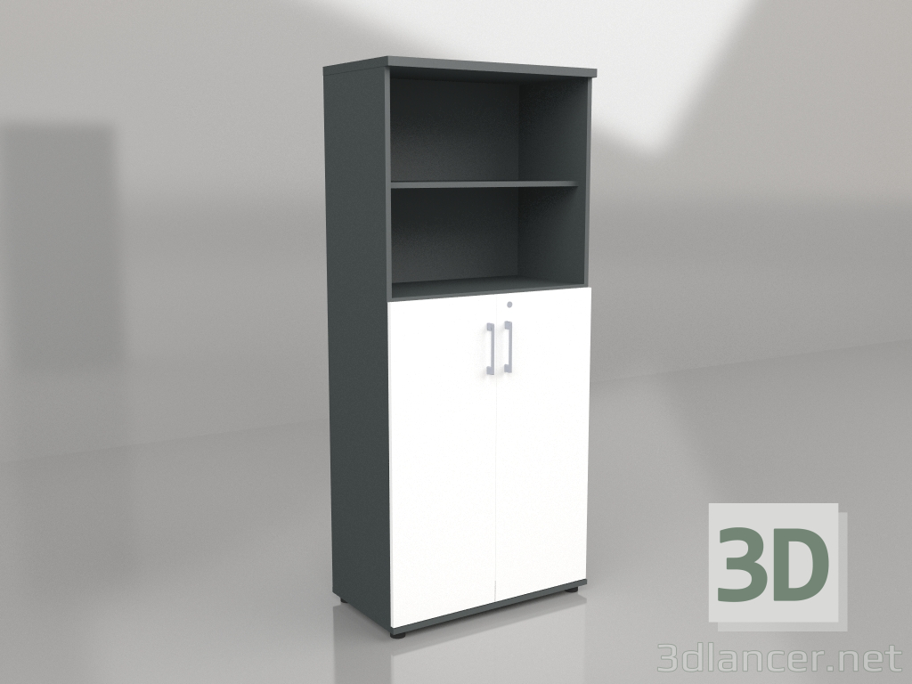 3D modeli Yarım kitaplık Standart A5304 (801x432x1833) - önizleme