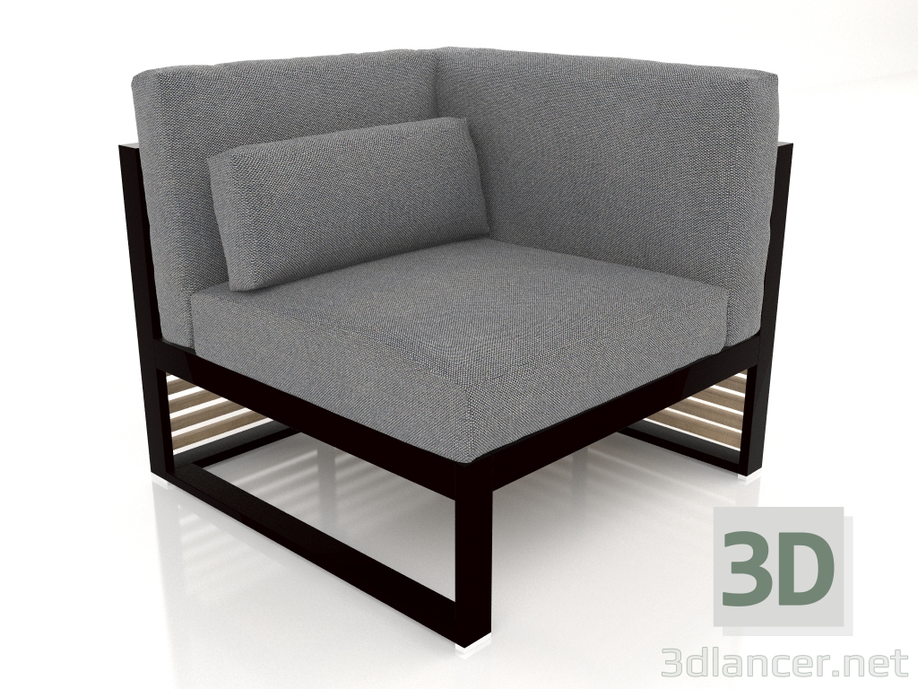 3D Modell Modulares Sofa, Abschnitt 6 rechts, hohe Rückenlehne (Schwarz) - Vorschau