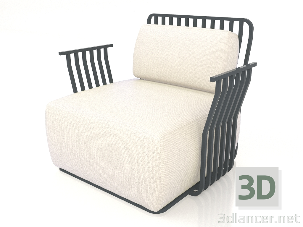 modello 3D Poltrona lounge (Antracite) - anteprima