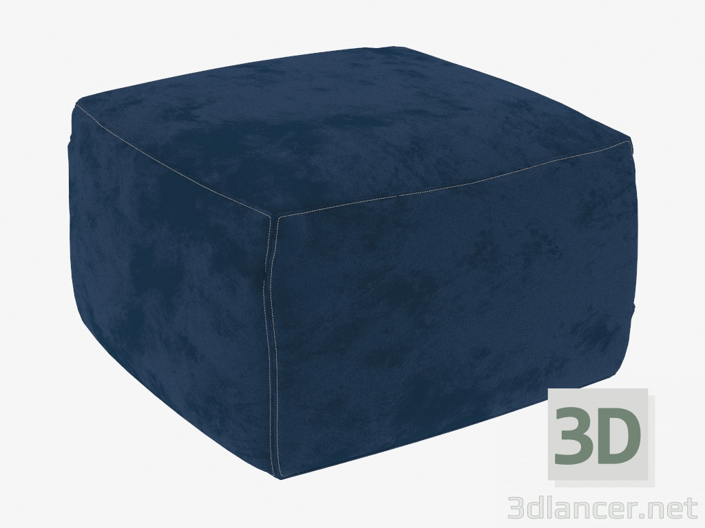 Modelo 3d Poof velour (60x60) - preview