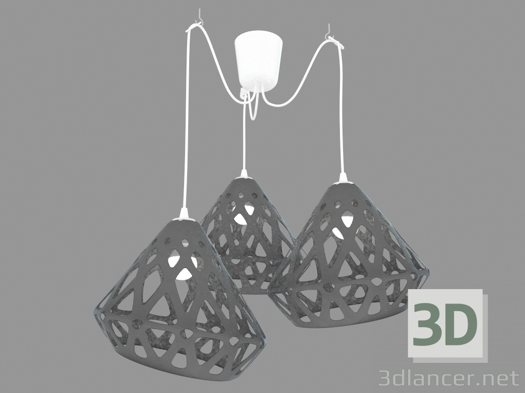 3D Modell Pendelleuchte (Grau) - Vorschau