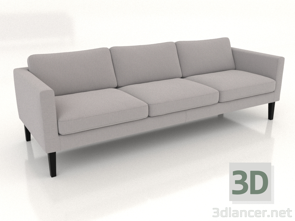 3D modeli 4 kişilik kanepe (yüksek ayaklı, kumaş) - önizleme
