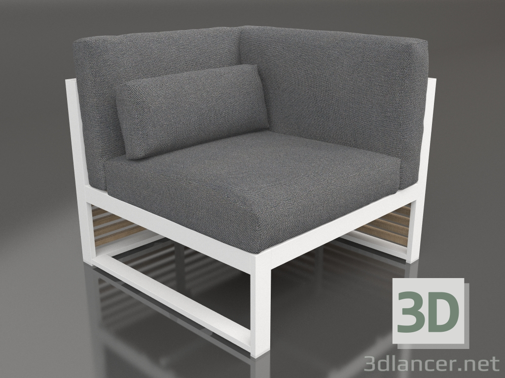 3D Modell Modulares Sofa, Abschnitt 6 rechts, hohe Rückenlehne (Weiß) - Vorschau
