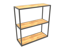 Rack-console rectangulaire (BOIS, 80x30x86, 3 étagères)