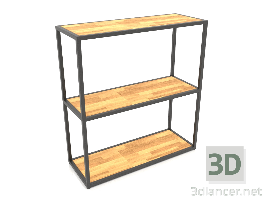 modèle 3D Rack-console rectangulaire (BOIS, 80x30x86, 3 étagères) - preview