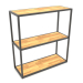 modello 3D Console-rack rettangolare (WOOD, 80x30x86, 3 ripiani) - anteprima